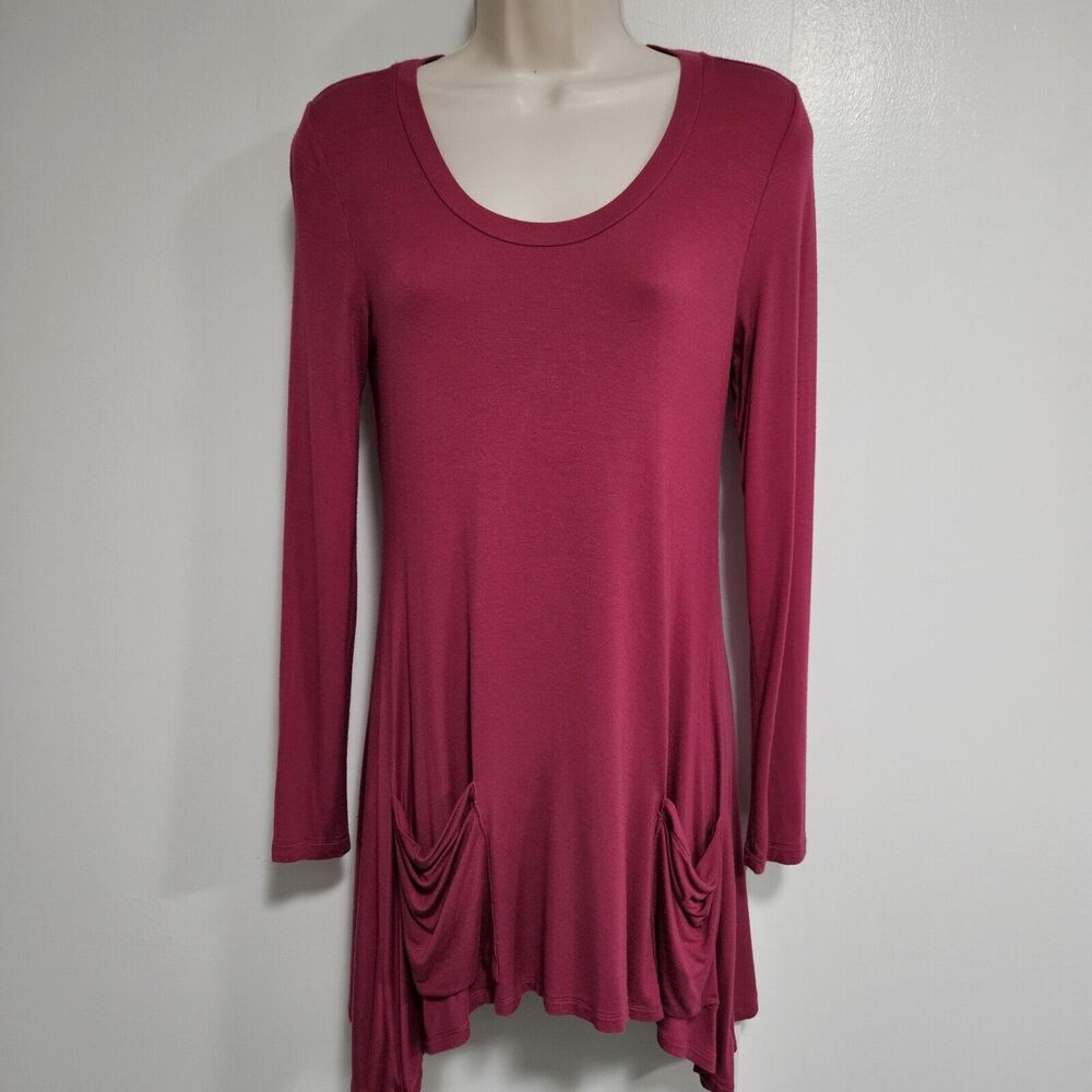 LOGO by Lori Goldstein Size XXS Pink Shark Bite Tunic w/ Pockets A236447